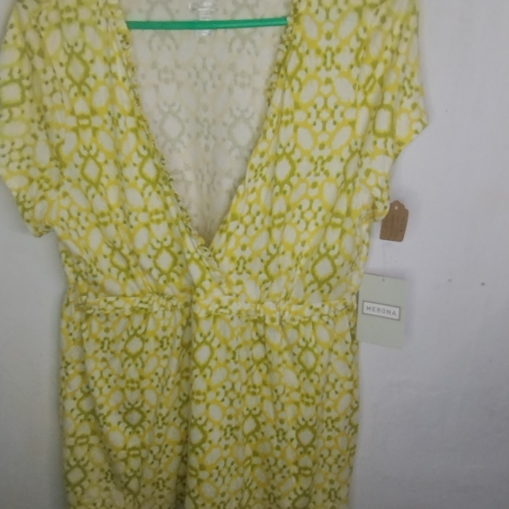NWT Woman's 2XL Yellow Merona Tunic
